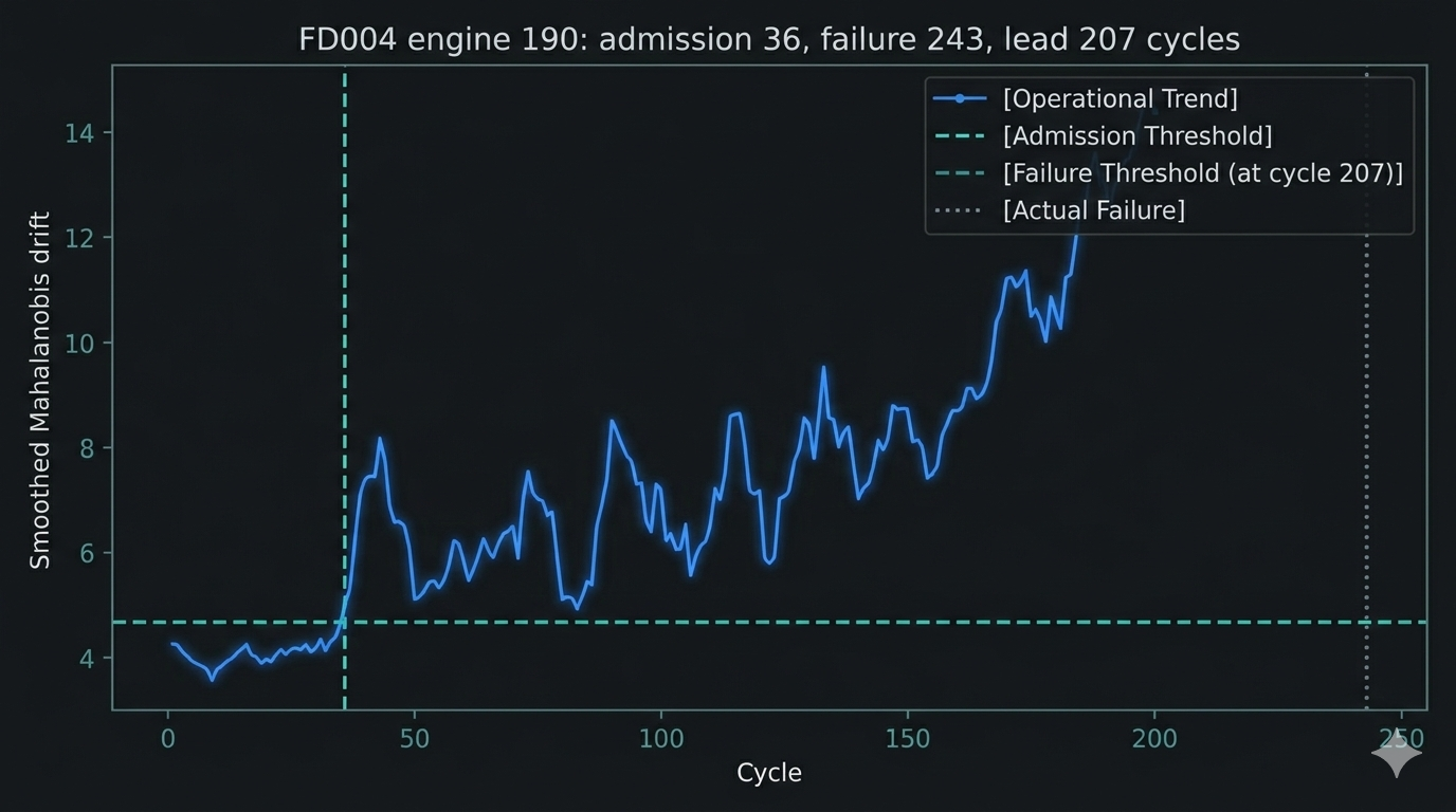 Example chart showing systemic drift emerging before failure